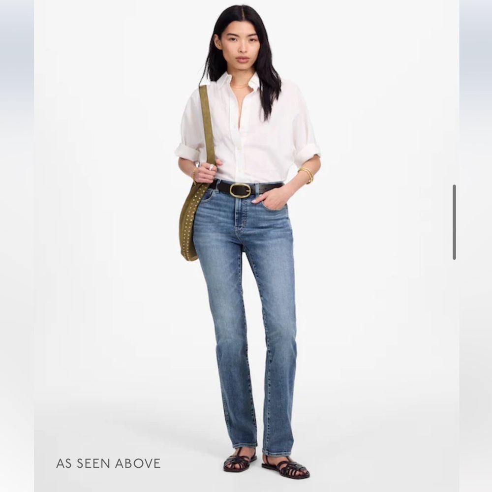 Madewell High-Rise Stovepipe Jeans Straight Leg Medium Wash Denim Ashland Sz 27